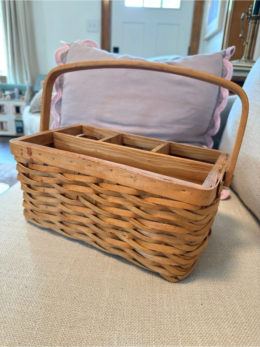 Woven Wooden Organizer Basket